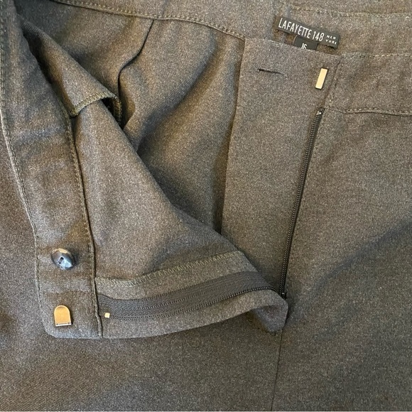 đť…şLafayette 148 Comfy Gray Career Work Trousers Pants Size 16 - Picture 7 of 9